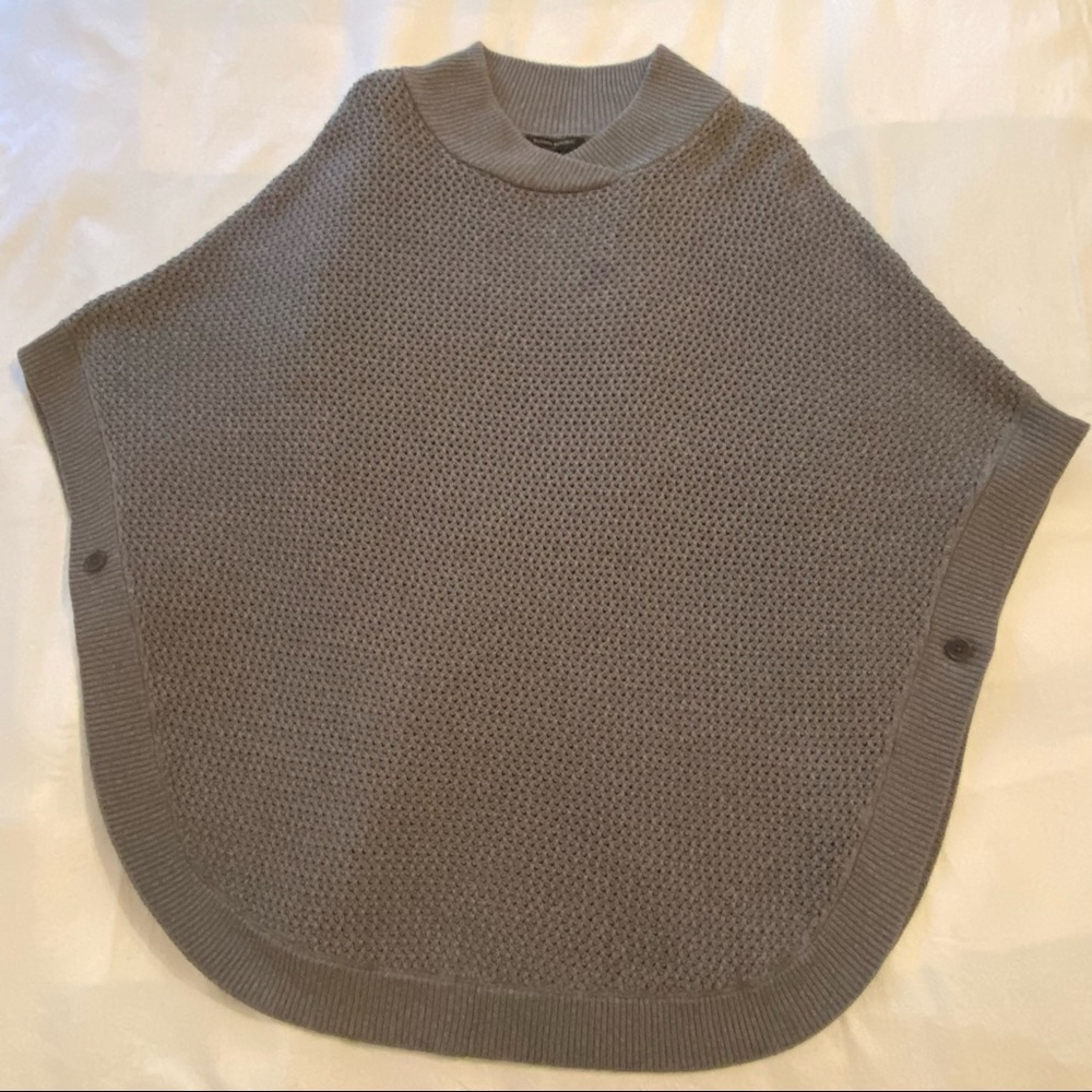 Banana Republic Grey cotton knit sweater poncho Size M/L